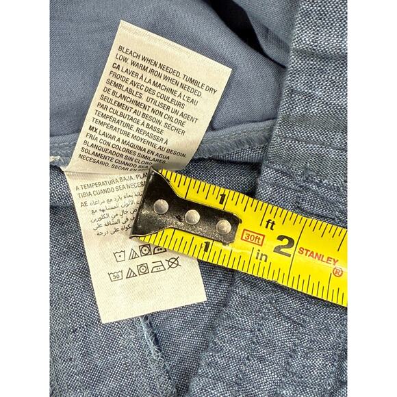 Women’s Club Luxury Linen Cropped Pants Chambray Blue Sz M - NWT Travel Coastal - Picture 10 of 10